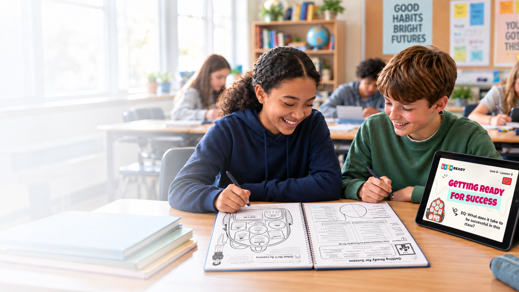 Students engaged in a real classroom setting